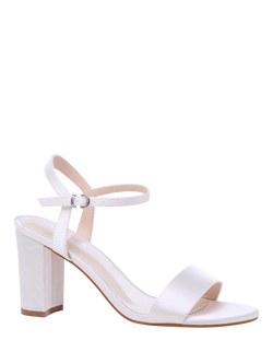 Paradox London Aurielle Block Heel Wedding Sandals, Ivory - view 2, Ivory