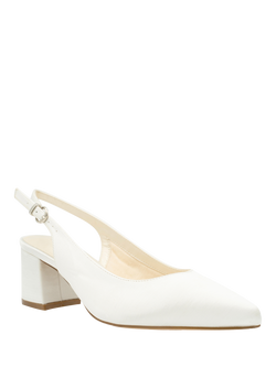 Paradox London Bessy Wide Fit Block Heel Slingback Wedding Court Shoes , Ivory - view 2, Ivory