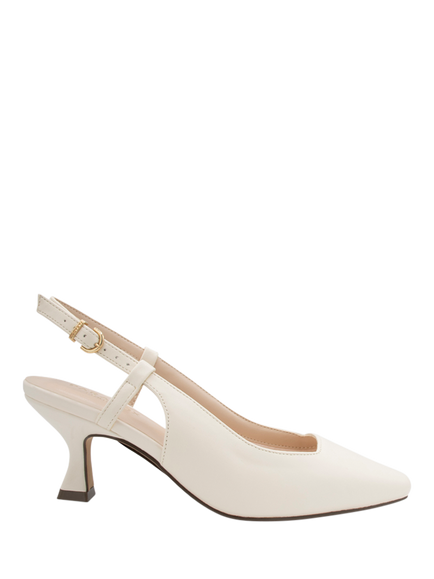 Paradox London Fervora Wide Fit Slingback Court Shoes, Cream, Cream