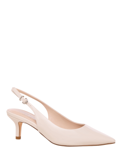 Paradox London Tamika Kitten Heel Slingback Court Shoes, Ecru - view 2, Ecru