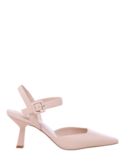Paradox London Tempest Flared Heel Court Shoes, Nude, Nude