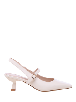 Paradox London Tropicana Flared Heel Slingback Court Shoes, Cream, Cream
