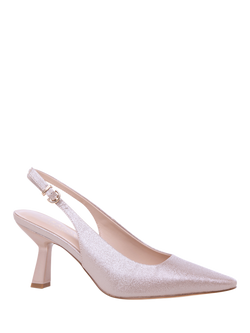 Paradox London Tuscany Flared Heel Slingback Court Shoes, Blush - view 2, Blush