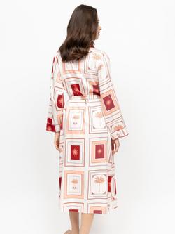 Fable & Eve Rosebery Postcard Collage Dressing Gown, Cream - view 2, Cream