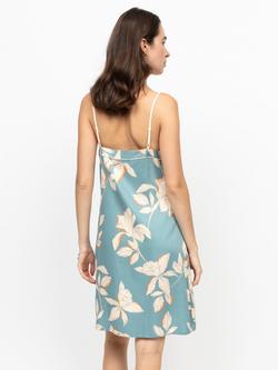 Fable & Eve Somerset Floral Nightdress, Cerulean/Multi - view 2, Cerulean/Multi