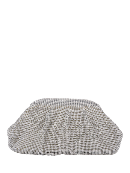 Paradox London Dianne Ruched Clutch Bag, Silver, Silver