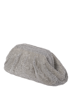 Paradox London Dianne Ruched Clutch Bag, Silver - view 2, Silver