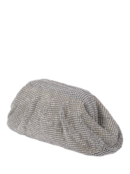 Paradox London Dianne Ruched Clutch Bag, Silver - view 2, Silver