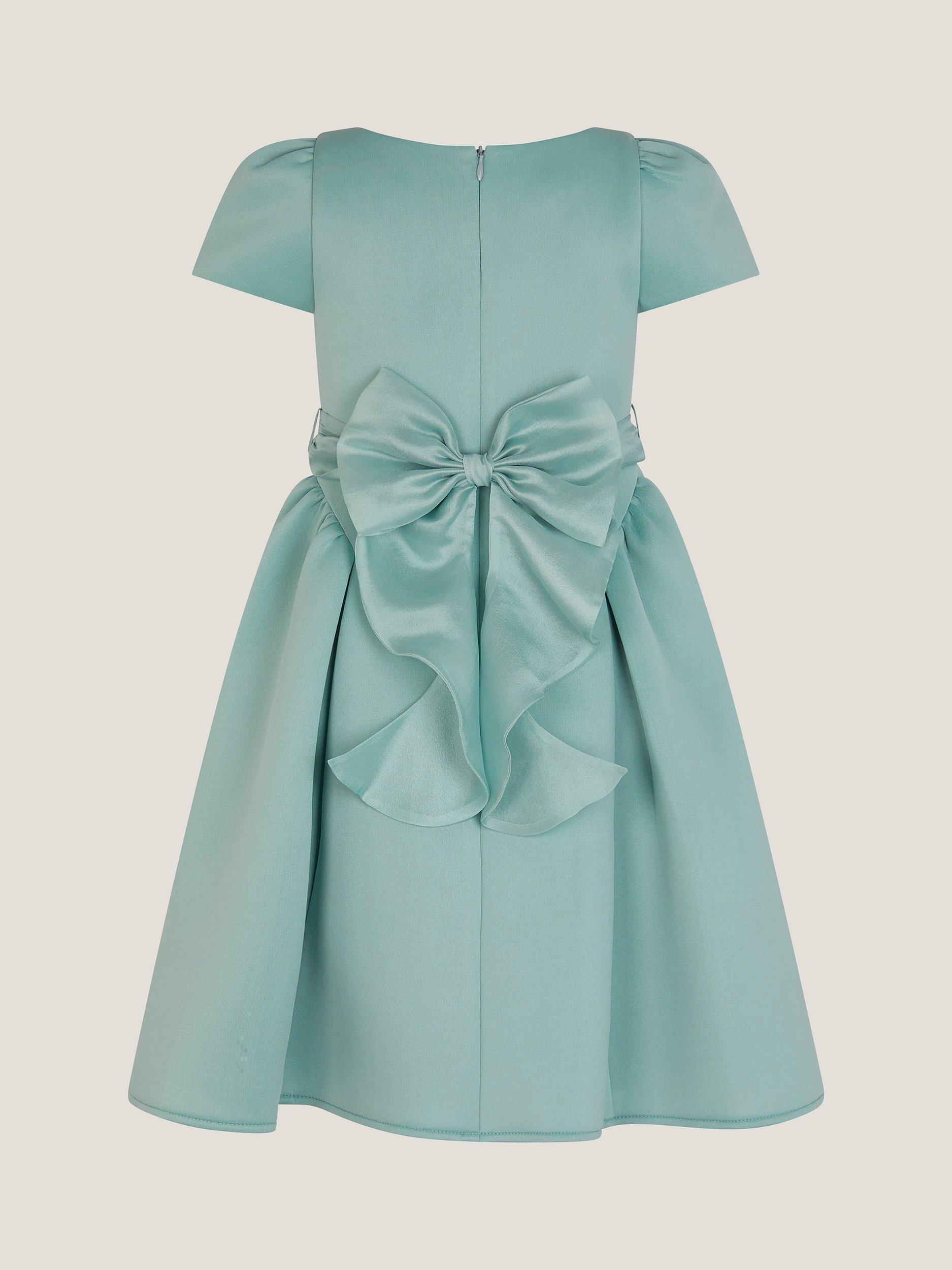 Monsoon Kids' Polly Cap Sleeve Party Dress, Sage