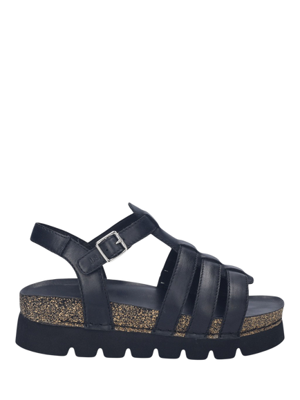 Josef Seibel Alice 06 Leather Flatform Sandals, Black, Black