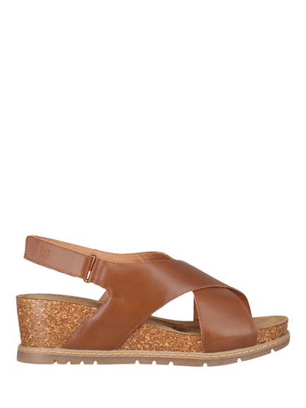 Josef Seibel Eden 01 Leather Wedge Heel Sandals, Brown, Brown