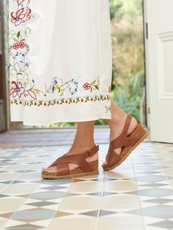 Josef Seibel Eden 01 Leather Wedge Heel Sandals, Brown - view 2, Brown