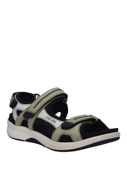 Josef Seibel Leather Estelle 02 Footbed Sandals, Green - view 2, Green
