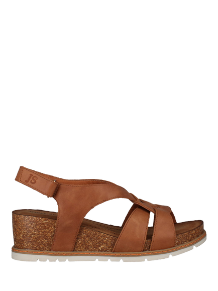 Josef Seibel Eden 02 Leather Wedge Heel Sandals, Brown, Brown