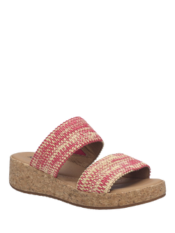 Josef Seibel Evita 02 Woven Textile Footbed Sandals - view 2, Pink/Multi
