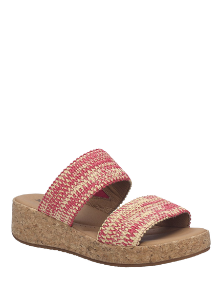 Josef Seibel Evita 02 Woven Textile Footbed Sandals - view 2, Pink/Multi