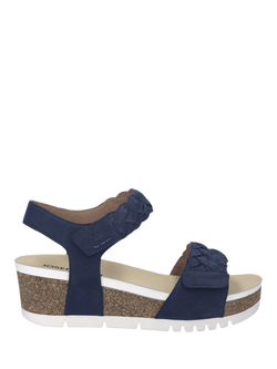 Josef Seibel Quinn 22 Woven Suede Wedge Sandals, Blue, Blue