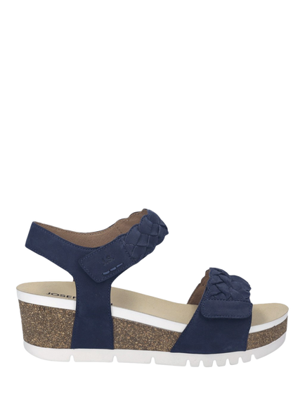 Josef Seibel Quinn 22 Woven Suede Wedge Sandals, Blue, Blue