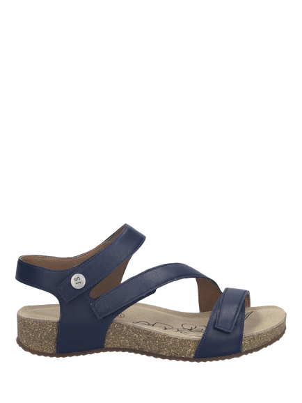 Josef Seibel Tonga 25 Leather Triple Strap Sandals, Blue Ocean, Blue Ocean