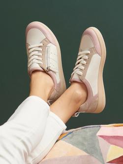 Josef Seibel Jade 05 Leather Lace Up Trainers, Pink Rose/Multi - view 2, Pink Rose/Multi