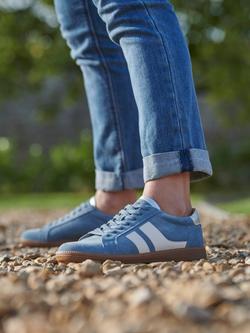 Josef Seibel Joleen 04 Nubuck Lace Up Trainers, Slate Blue - view 2, Slate Blue