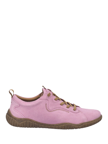 Josef Seibel Wynona 01 Leather Lace Up Trainers, Pink Rose