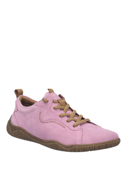Josef Seibel Wynona 01 Leather Lace Up Trainers - view 2, Pink Rose