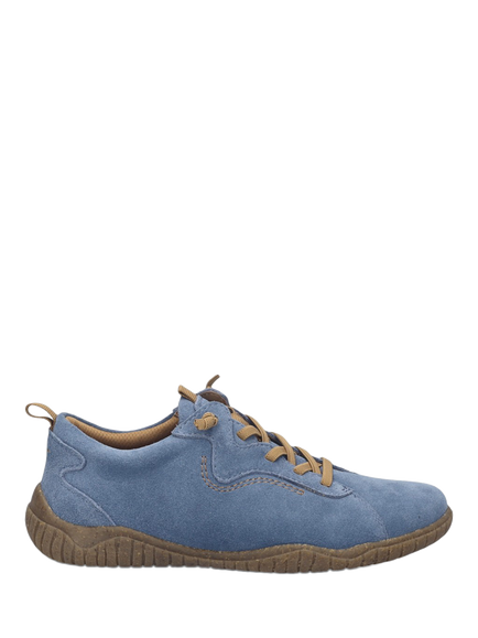Josef Seibel Wynona 01 Leather Lace Up Trainers, Slate Blue