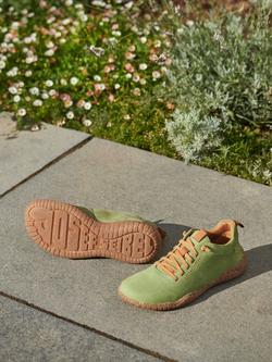 Josef Seibel Wynona 06 Leather Lace Up Trainers, Olive Green - view 2, Olive Green