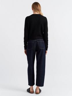 Chinti & Parker Crew Neck Pure Cloud Cashmere Cardigan, Black - view 2, Black