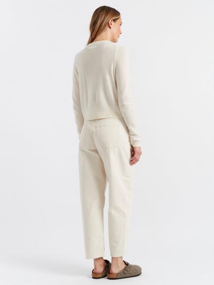 Chinti & Parker Crew Neck Pure Cloud Cashmere Cardigan, Cream - view 2, Cream
