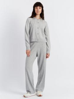 Chinti & Parker Basics Crew Neck Wool Rich Cardigan, Light Grey, Light Grey