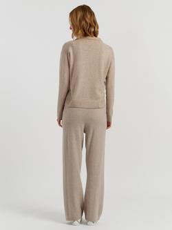 Chinti & Parker Collared Wool Rich Jumper, Soft Oatmeal - view 2, Soft Oatmeal
