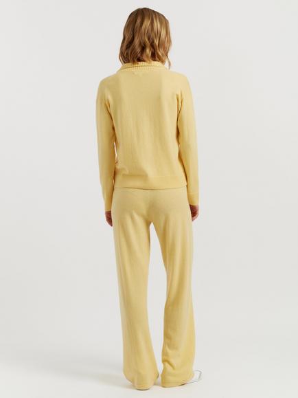 Chinti & Parker Collared Wool Rich Jumper, Soft Yellow - view 2, Soft Yellow