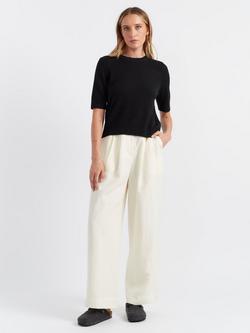 Chinti & Parker Crew Neck Pure Cloud Cashmere T-Shirt, Black