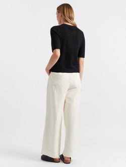 Chinti & Parker Crew Neck Pure Cloud Cashmere T-Shirt - view 2, Black