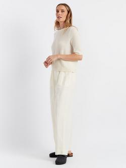 Chinti & Parker Crew Neck Pure Cloud Cashmere T-Shirt, Cream