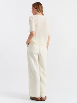 Chinti & Parker Crew Neck Pure Cloud Cashmere T-Shirt - view 2, Cream