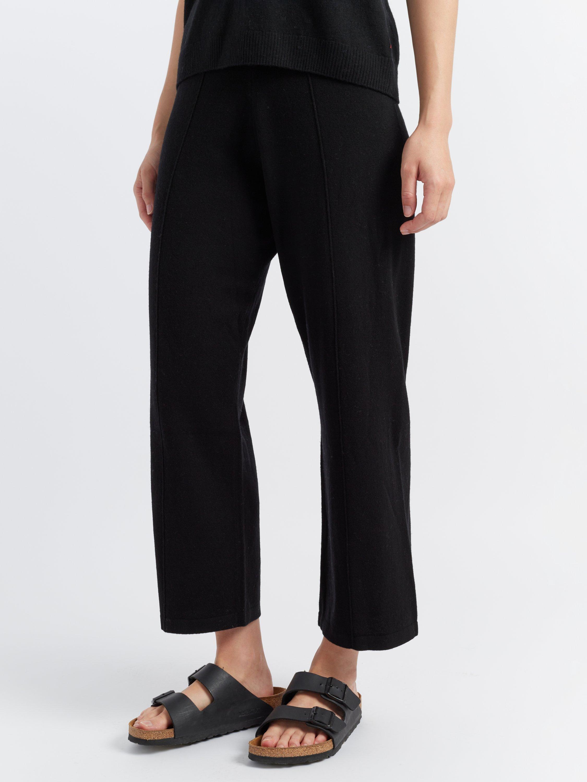 Product image 3 of 4, which shows Chinti & Parker Basics Cropped Wide Leg Wool Rich Trousers, Black, XS