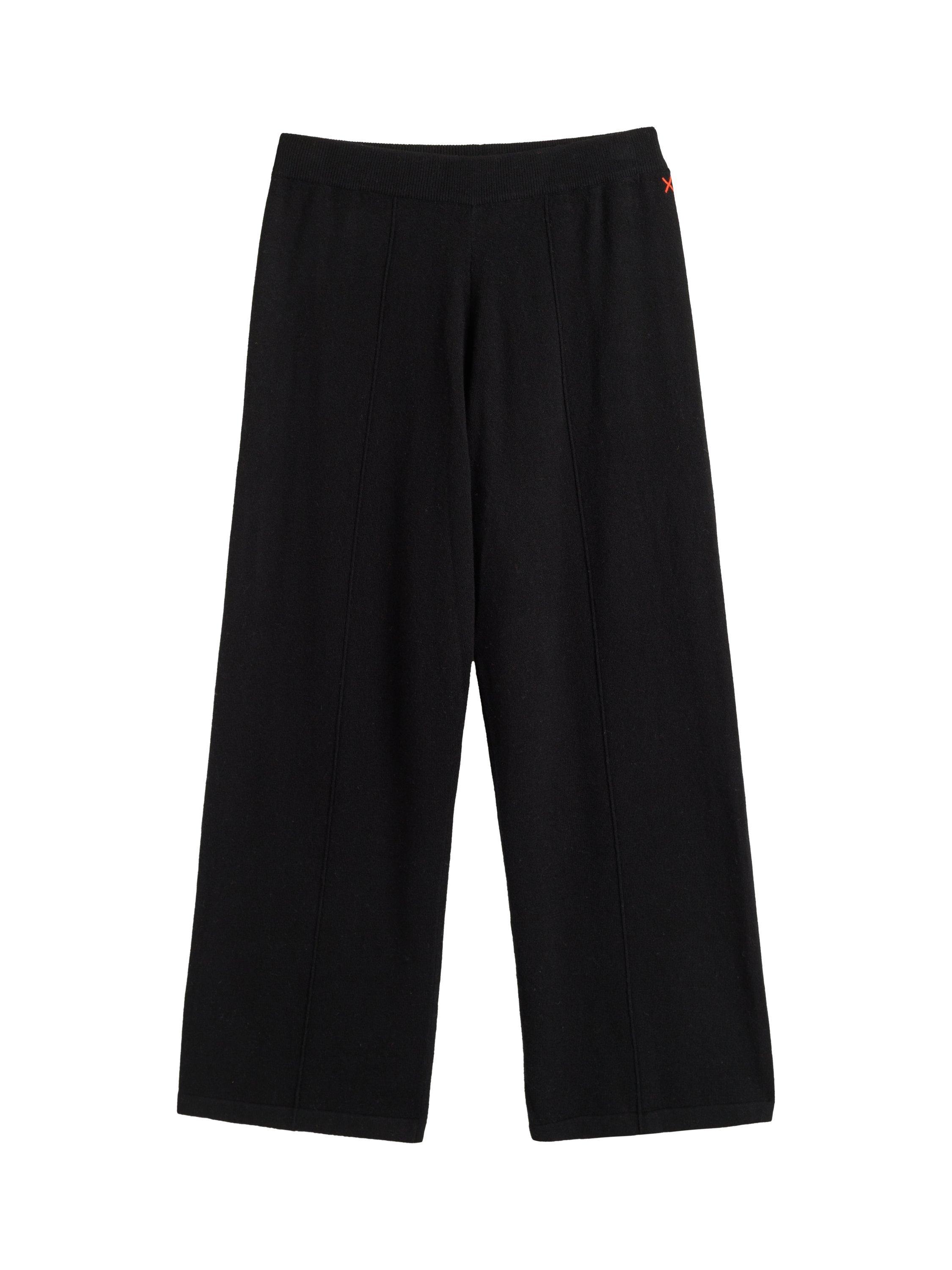 Product image 4 of 4, which shows Chinti & Parker Basics Cropped Wide Leg Wool Rich Trousers, Black, XS