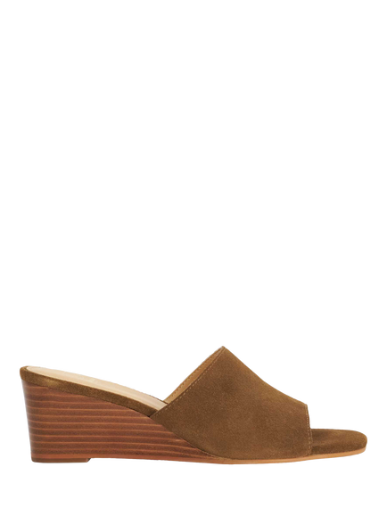 Dune London Kaydee Suede Wedge Mule Sandals, Tan