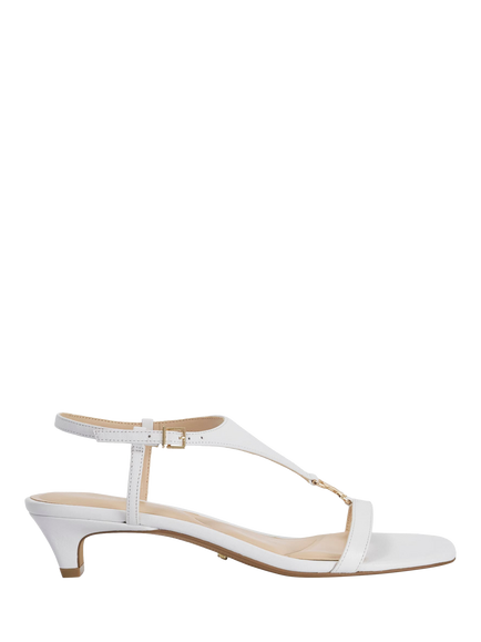 Dune London Monacos T-Bar Kitten Heel Sandals, White, White