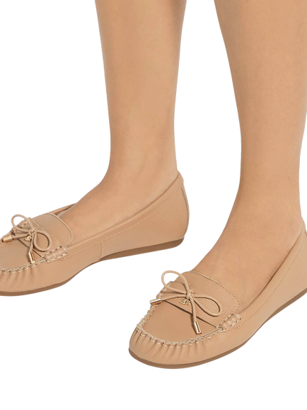 Dune London Grier Leather Moccasins - view 2, Camel