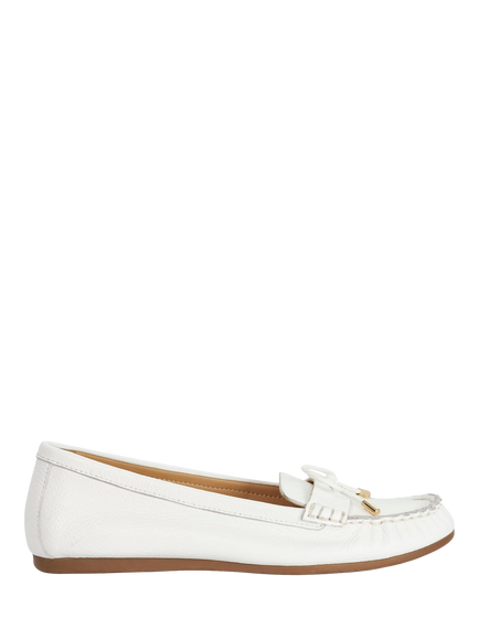 Dune London Grier Leather Moccasins, White