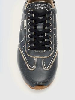 AllSaints Liam Low Top Trainers, Washed Black - view 2, Washed Black