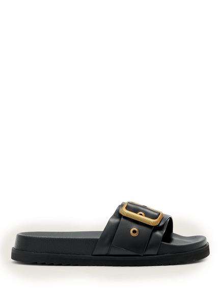 AllSaints Ellie Leather Slider Sandals, Black