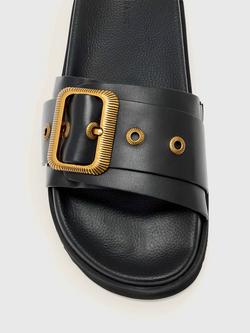 AllSaints Ellie Leather Slider Sandals - view 2, Black