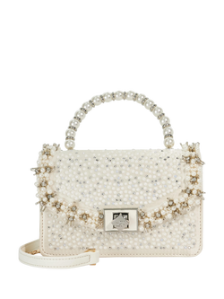 Dune London Pearl Embellished Bridesmaid Bag, Ivory, Ivory
