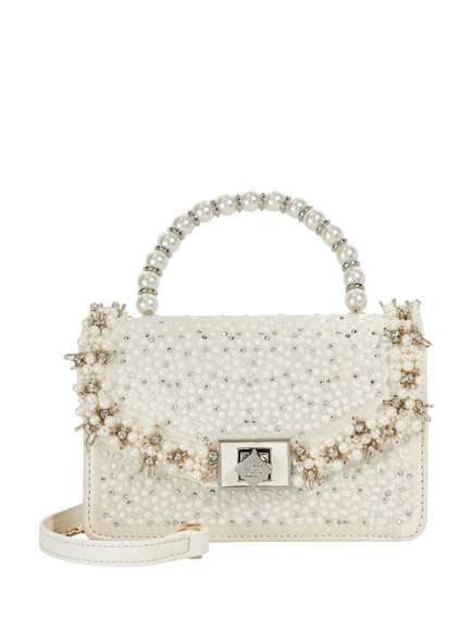 Dune London Pearl Embellished Bridesmaid Bag, Ivory, Ivory