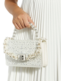 Dune London Pearl Embellished Bridesmaid Bag, Ivory - view 2, Ivory